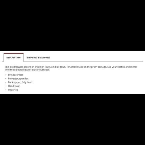 Black/White Floral High-Low Satin Twill Ball Gown - Picture 8 of 8